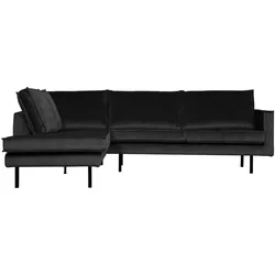 Ecksofa Rodeo Samt, modernes Design, links, anthrazit, 4–5 Sitzplätze, eleganter Komfort