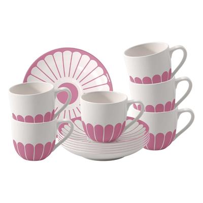 Villeroy & Boch Fleur Couleur Espressotasse mit Untertasse 70 ml 6er Set - Cassis