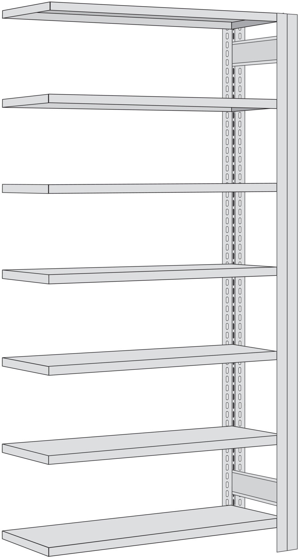Regalwerk BERT Kanban-Regal Anbaufeld HxBxT 2000 x 1005 x 60 (B3-82211-60)