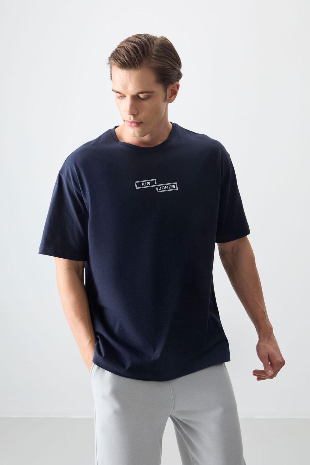 Übergröße Baumwoll-Printed T-Shirt