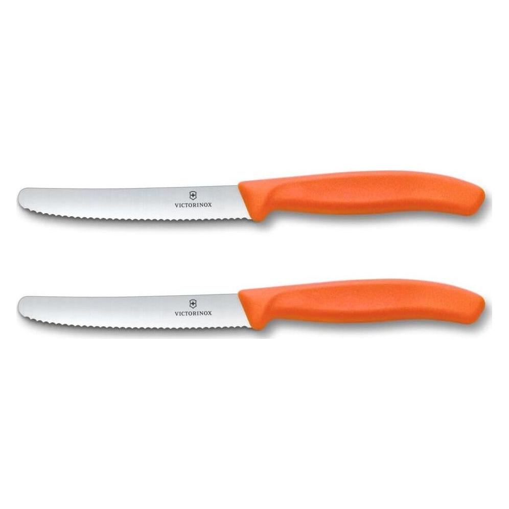 Victorinox Swiss Classic, Tomaten & Tafelmesser, 2tlg, 11cm, wellen, orange, box (11 cm) (6.7839.2C1)