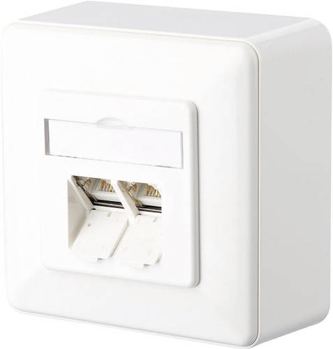 Metz Connect Netzwerkdose Aufputz CAT 6 2 Port Reinweiß