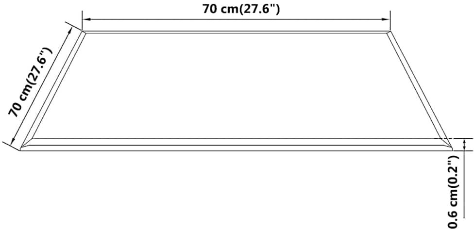 vidaXL Dessus de table carré Verre trempé 700 x 700 mm