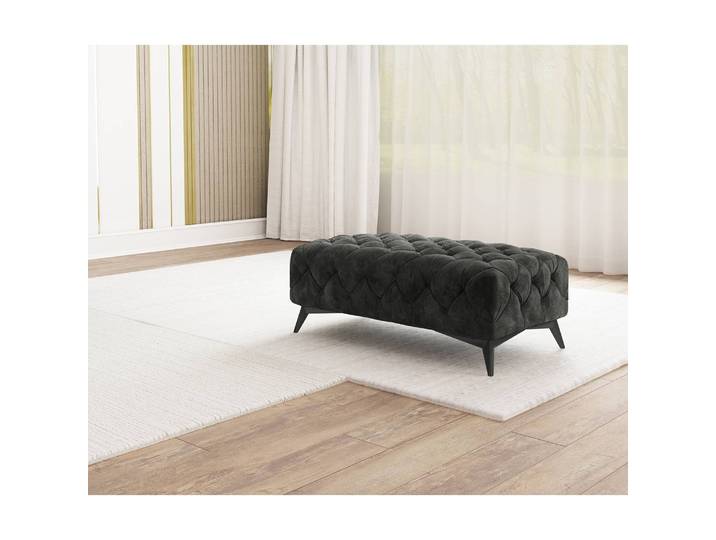 Repose-pieds I 120cm Gris Velours Ravi: Anthracite