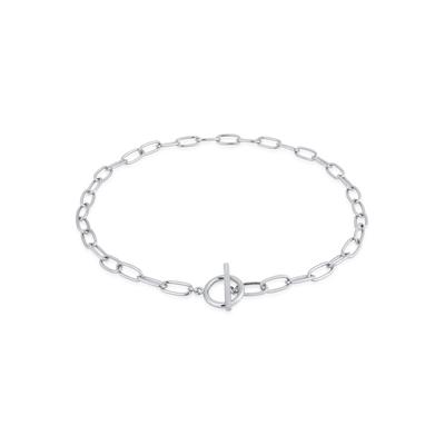 Kette ohne Anhänger ELLI "Halskette Gliederkette T-Steg Verschluss Goldfarben" Gr. 45, silber, Halsketten, Damen, ohne Stein, Messing