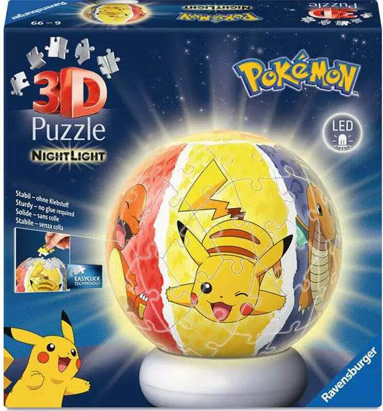 Puzzle 3D Ball Nightlight 72 pcs Pokémon - Ravensburger
