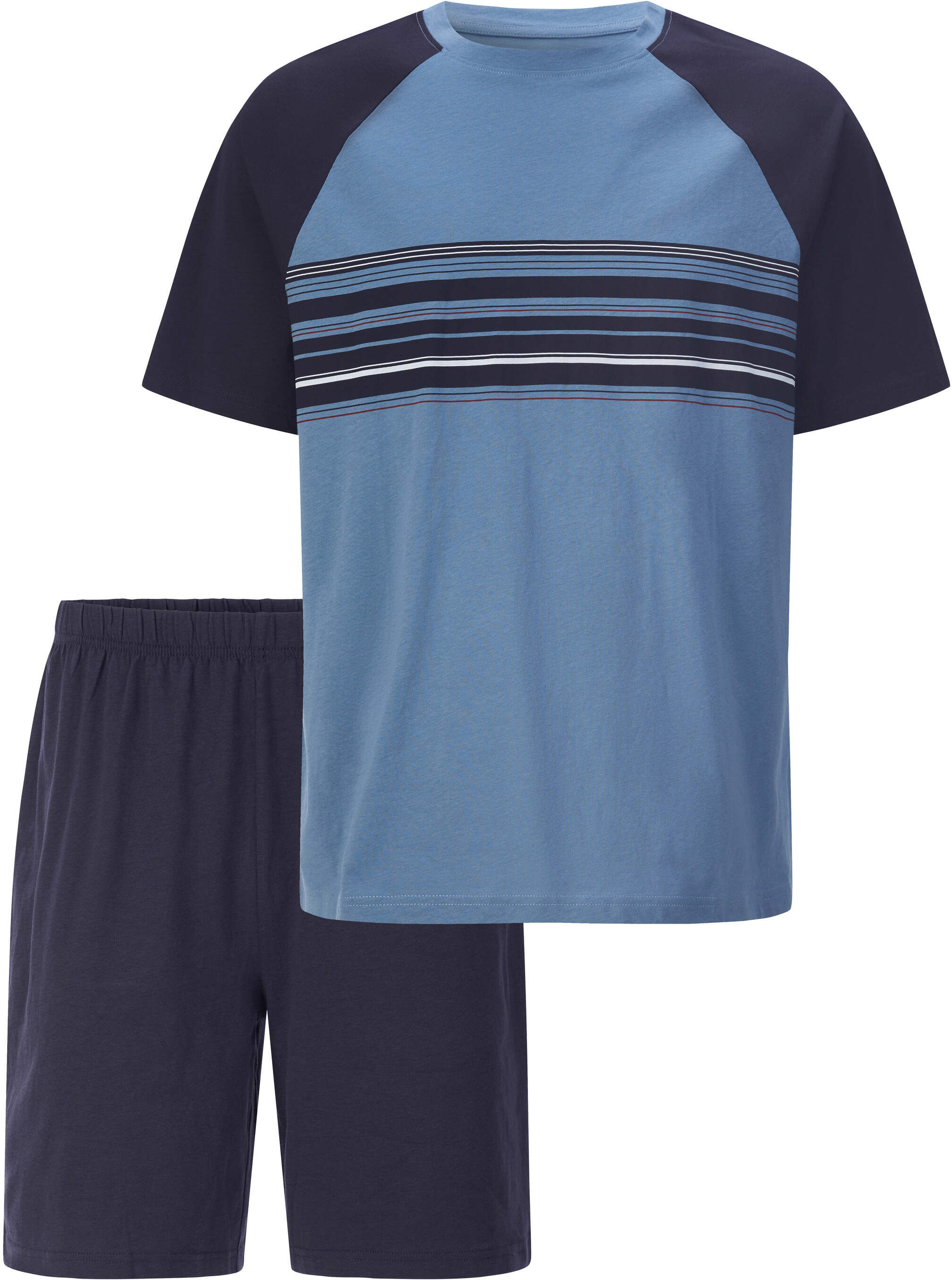 Sieh An! Shorty SIEH AN "Shorty Shorty", Herren, Gr. 56, marine, mittelblau, Rundhals, Homewear-Sets Shorty