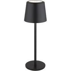LED Tischlampe Akku Tischleuchte CCT Touch Innen Außen schwarz opal Gartenleuchte Touchdimmer USB, Metall, 2W 50lm warm-kaltweiß, DxH 8,5x28 cm