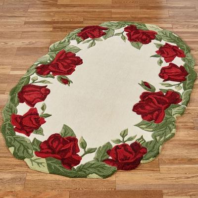 Touch of Class "Regal Rose Oval Rug Cream 3'6"" x 5'6"" Oval, 3'6"" x 5'6"" Oval, Cream"