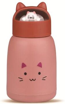 Multisell Products Hub Leakproof Cartoon Animal Water Bottle, Cute Big Belly Design, Portable Student Gift Glass Cup pink