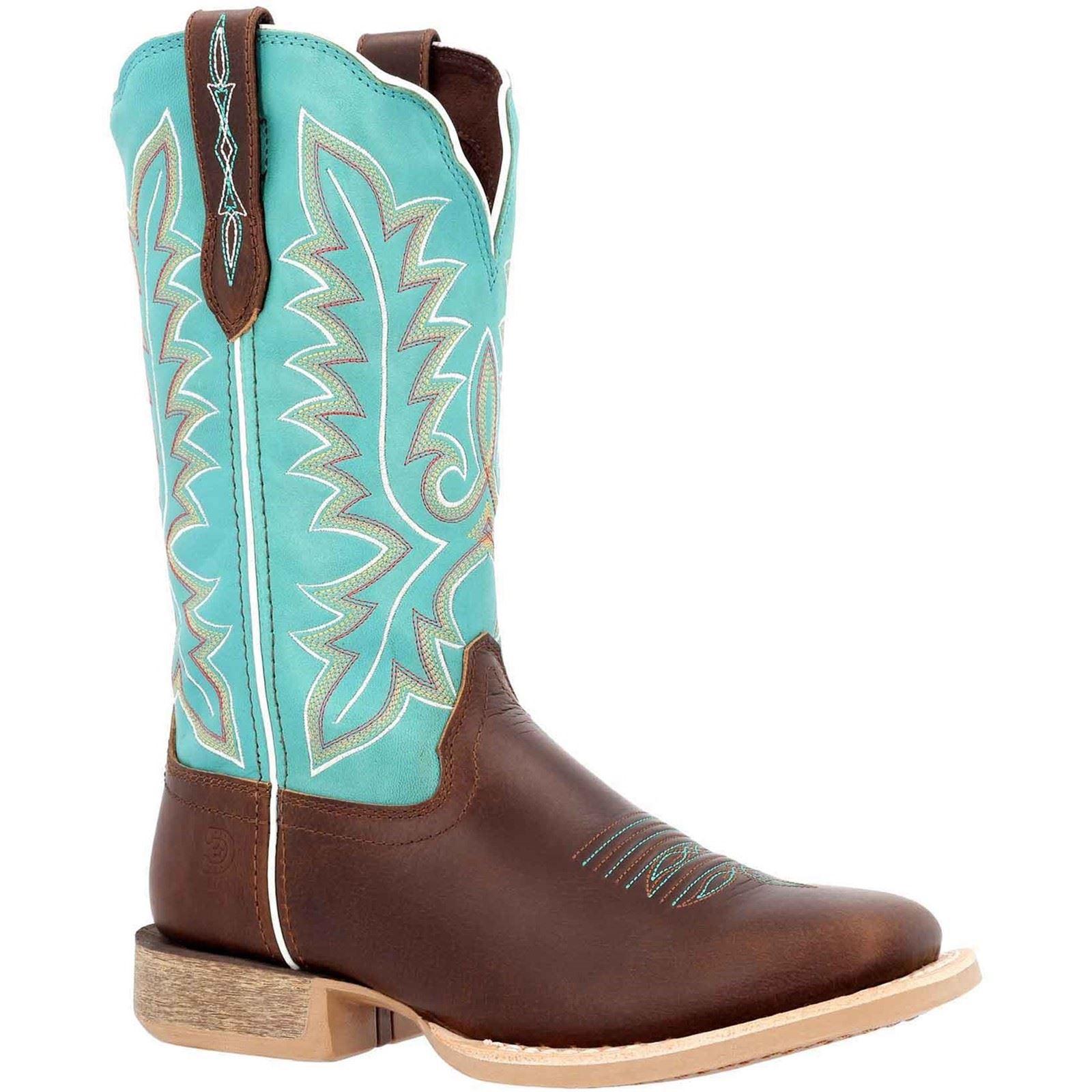 Durango Lady Rebel Pro Leder Damenstiefel in Bay Brown/Arctic Blue