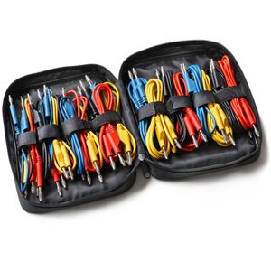 PeakTech Messleitung P 8202, 25-teilig, 0,25 - 2m, Bananenstecker mit Kopplungsbuchse, Tasche, 4 Stück