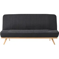 SCHLAFSOFA 2-Sitzer Stoff Schwarz Kalfafel