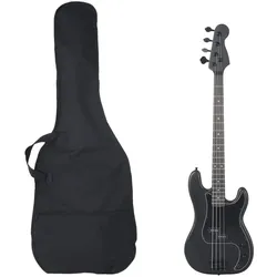 vidaXL Yadendorf (E-Gitarre, Birkenholz, Holzwerkstoff, Massives Bergahornholz, Oxford-Stoff), Gitarre, Schwarz