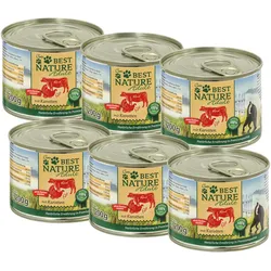 Best Nature Adult Rind + Pute, Nassfutter für Katzen - 6x 200g