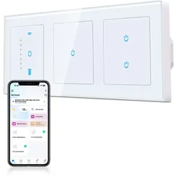 CURRYSMARTER Gen6.1 WLAN Rollladenschalter & 1Fach 1Weg WLAN Lichtschalter & 2Fach 1Weg WLAN Lichtschalter 10A