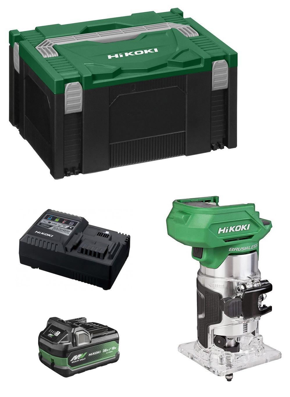 Kantenfräse HIKOKI M1808DAA1X (1 x 2,5Ah/5,0Ah + UC18YSL3 + Koffer HSC III)