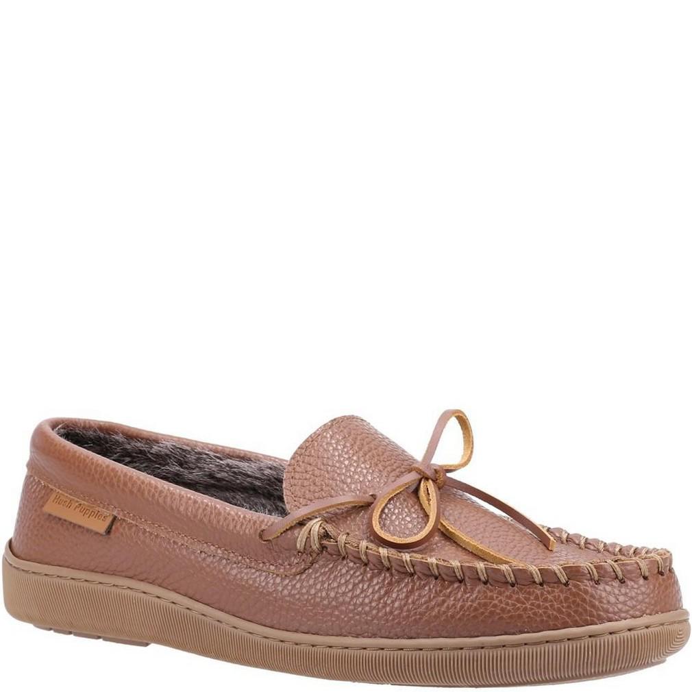 Hush Puppies Heren Ace Leren Slippers (Tan)