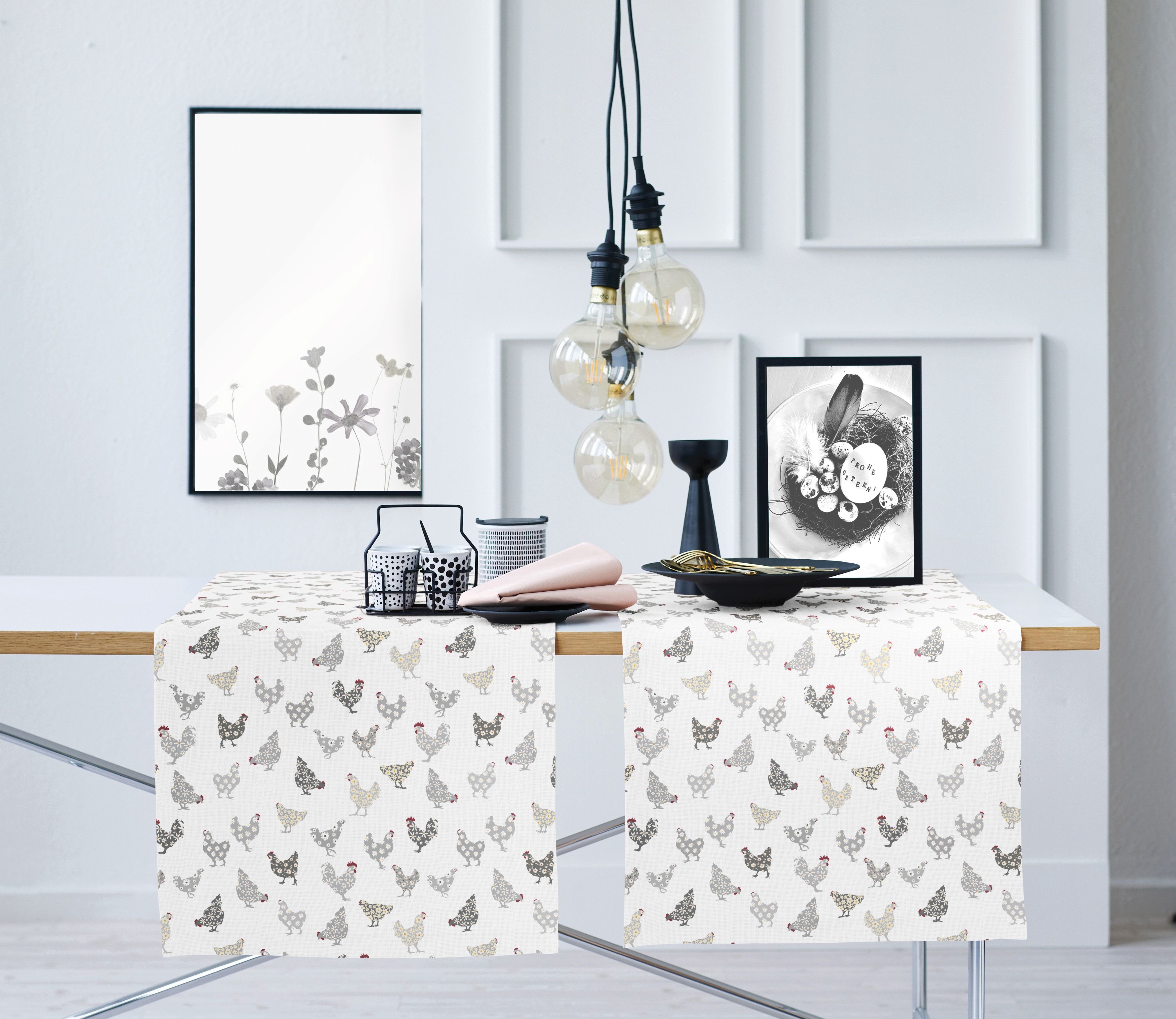 Tischdecke APELT "6710", grau, B:100cm L:100cm, Baumwolle, Polyester, Tischdecken, Tischdecke grau B/L: 100cm x 100cm, rechteckig