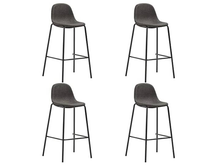 5-teiliger Barmöbel-Set, Stoff, Dunkelgrau MDF-Tisch, Stahlrahmen, Ergonomische Sitzfläche, 110 kg Tragkraft, für Haus und Garten