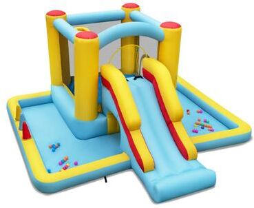 Costway Inflatable Bounce House 7-in-1 Bouncy Castle with Slide and Tunnel without Blower