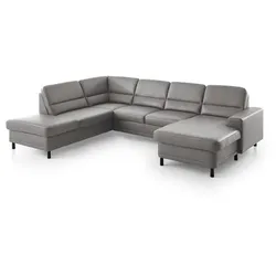 ComfortPlan Wohnlandschaft Livingston Leder Grau Granit