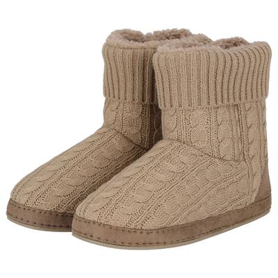 Hausboots APOLLO, Damen, Gr. 37/38, beige (taupe melange), Obermaterial: 100% Polyester. Futter: 100% Polyester. Laufsohle: 100% Gummi, meliert, Schuhe, komfortable und langlebig