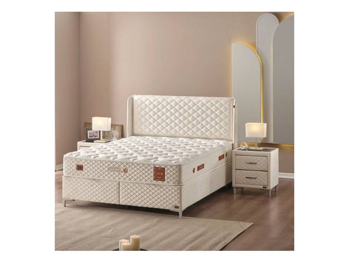 Bambi Boxspringbett mit Taschenfederkernmatratze Polsterbett Stauraumbett inkl. Lieferung (Set, 2 Bettkästen + Matratze + Kopfteil (Nachttisch optional), inkl. Lieferung