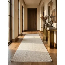 Flachgewebe-Teppich Berber-Tradition Creme 80x250 cm Uni meliert