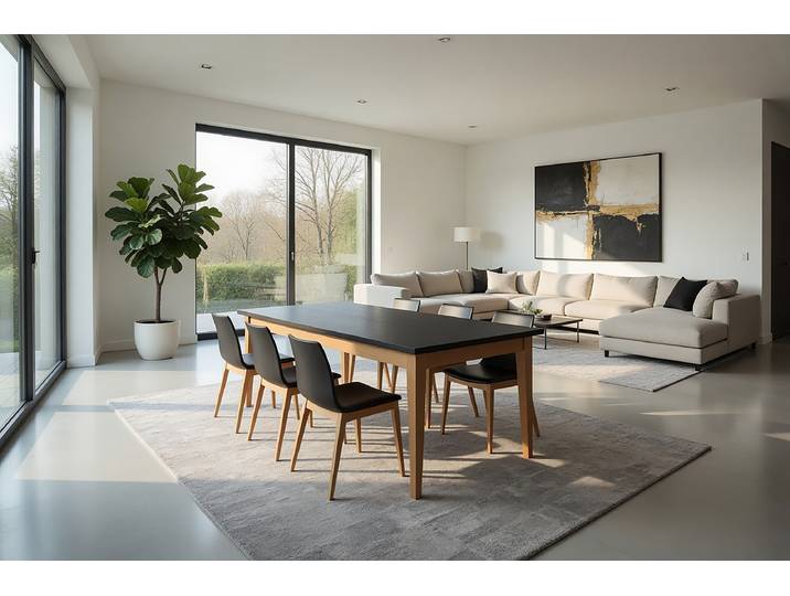 Table 140cm Noir/Noir/Pin marron