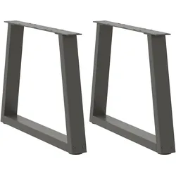 Helloshop26 - Set aus 2 modernen verstellbaren Couchtischbeinen aus Stahl 60 x 42–43,3 cm anthrazitfarbener Stahl