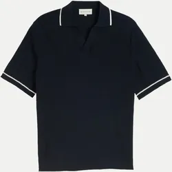 Strick-Poloshirt Blau XXL