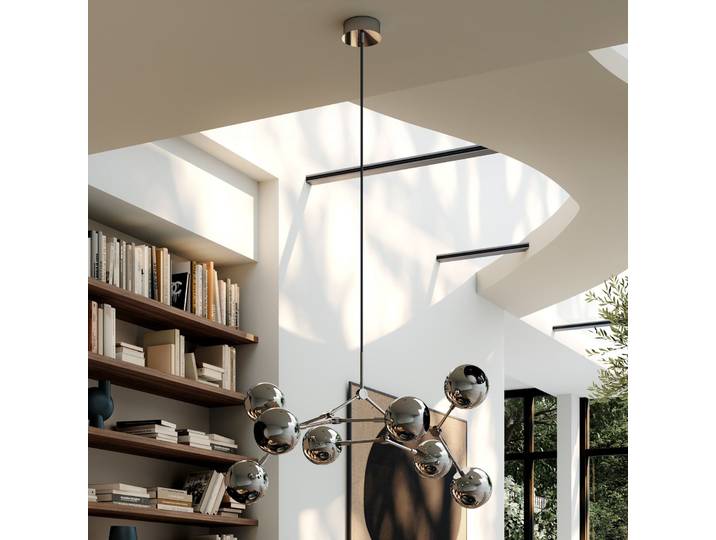 Drop Globe Mini Kronleuchter Chrom 95 cm - 101 Copenhagen - Wohnzimmer - Modern - Aluminium - Mehrflammig