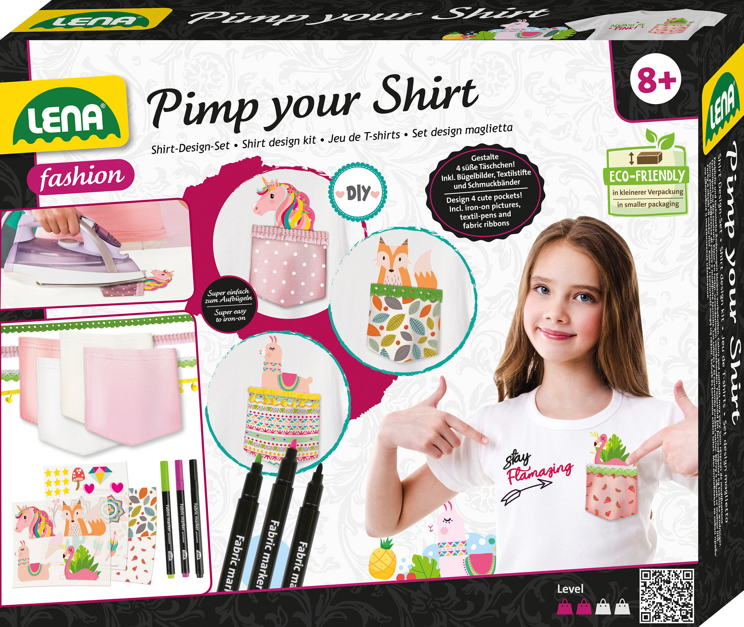 Kreativset LENA "Pimp your Shirt", bunt, Kreativsets, Kinder, Kunststoff, Kreativset bunt Einheitsgröße