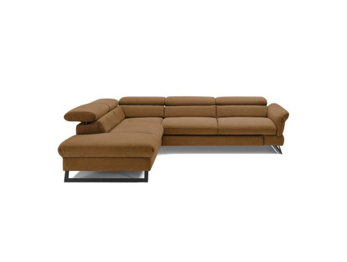 Trendstore Cassandra Ecksofa - Webstoff Campsbay cognac , Kopfte