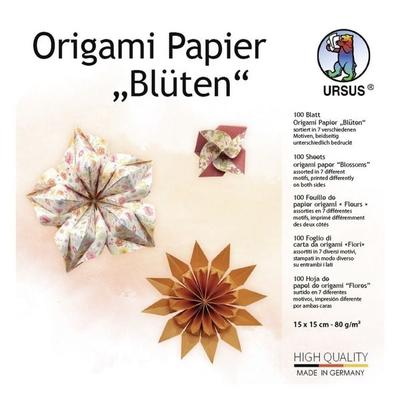 URSUS Falten Origami Papier Blüten, orange/rosa, 100 Blatt