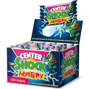 Center-Shock Kaugummis Mystery, extra sauer, einzeln verpackt im Thekendispenser, 100 Stück