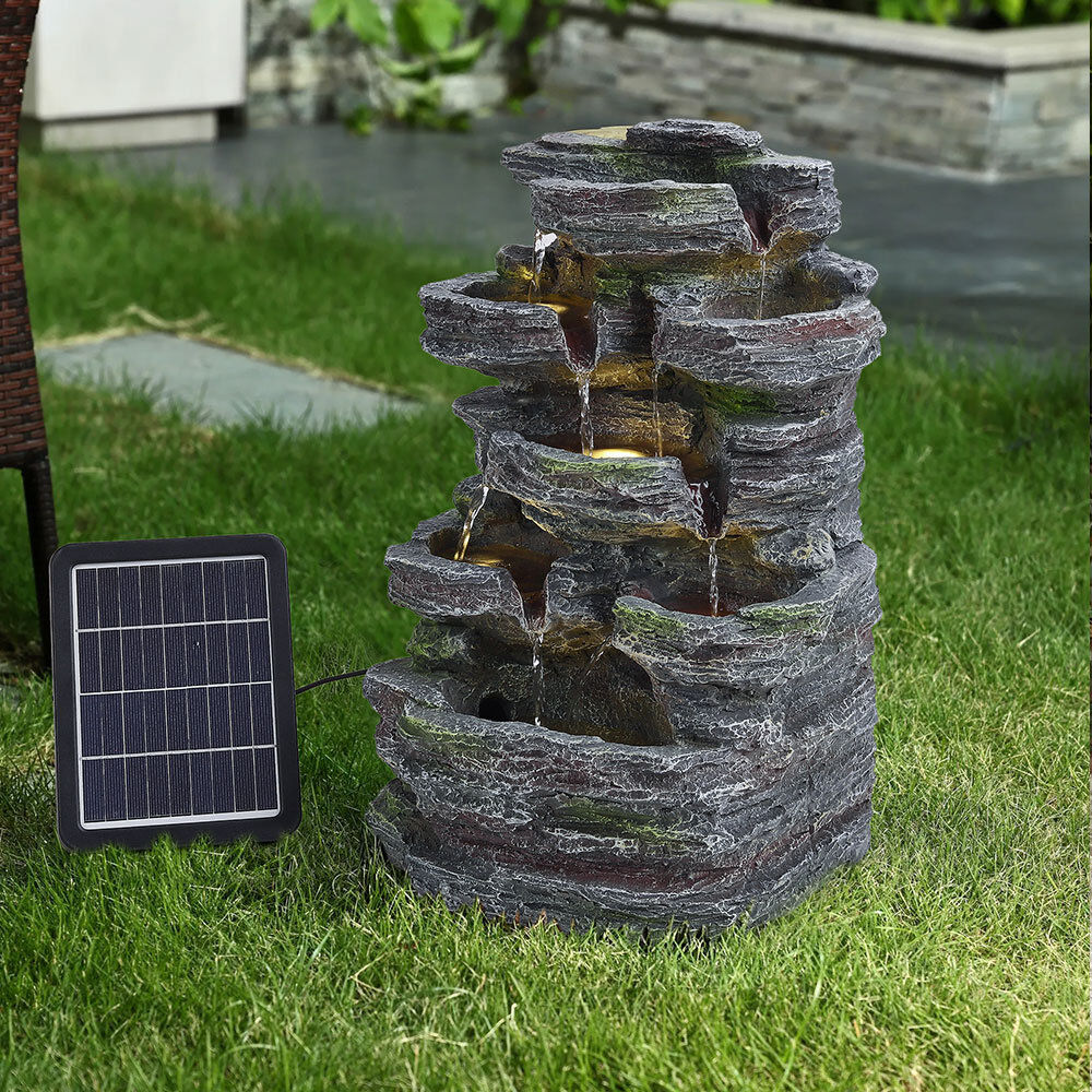 Alpen Home Pudalov Outdoor Weather Resistant Cascade Fountain Black 46cm H X 31cm W X 25cm D