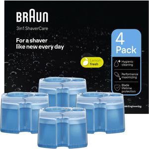 Braun Braun Reinigungskartuschen 3in1 ShaverCare CCR 4, für  Reinigungsstation Series 3 bis 9, 4 Stück