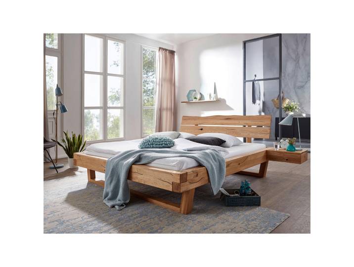 Livetastic Balkenbett, Wildeiche, Holz, Fichte, Wildeiche, vollmassiv, 200x200 cm, in verschiedenen Größen erhältlich, Schlafzimmer, Betten, Doppelbetten