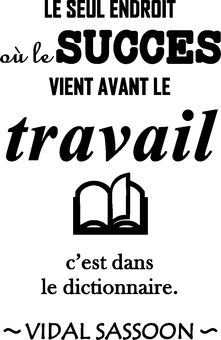 Ambiance-sticker Sticker citation le seul endroit où le succès est ...- Vidal Sassoon