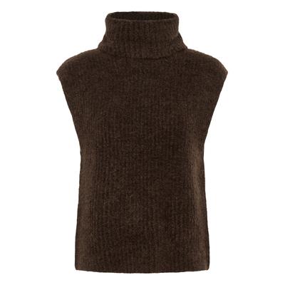Strickpullover CULTURE "Culture DK Strickpullover CUdeja", Damen, Gr. XS, braun (coffee bean melange), Pullover Strickpullover