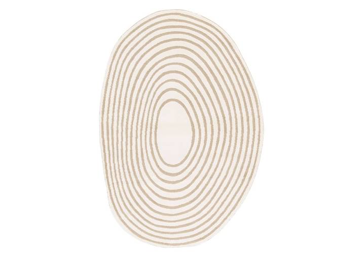 Tapis contemporain de forme organique - 200x290cm beige polypropylène