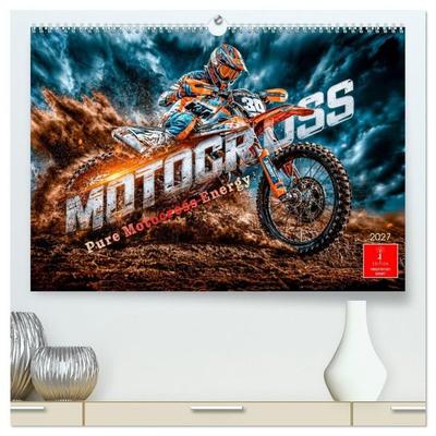 Motocross - Pure Motocross Energy (hochwertiger Premium Wandkalender 2027 DIN A2 quer), Kunstdruck in Hochglanz