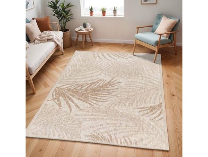 Livabliss Morenos wetterfest Outdoor Design 200x275 cm – Boho Stil für Balkon\, Terrasse\, Garten & Küche\, pflegeleicht & langlebig – Beige & Elfenbein