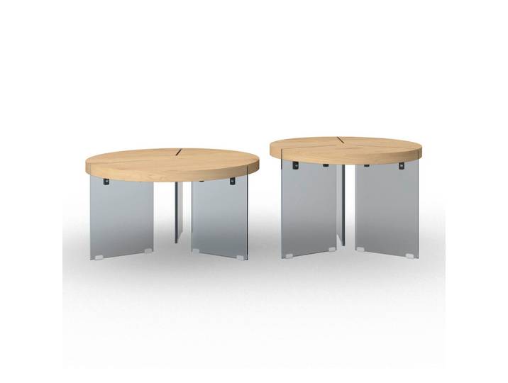 Couchtisch Moreno Eichefarben/ Grau MDF 2-er Set