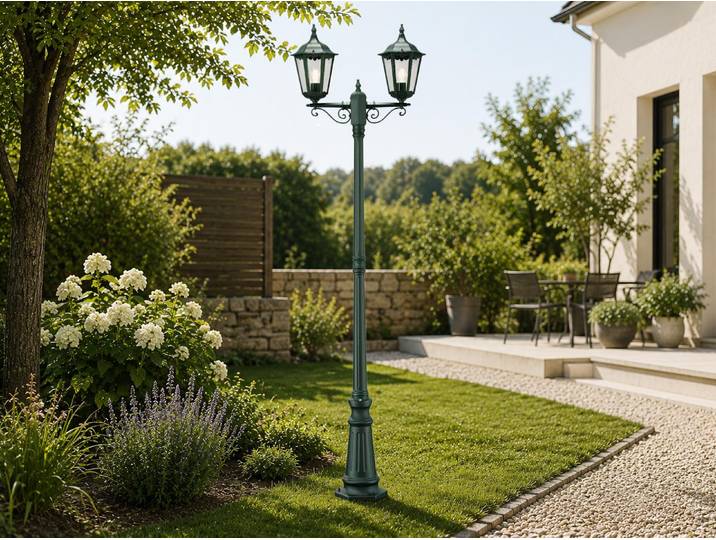Konstsmide Firenze Standleuchte grün lackiertes Aluminium, klares Glas 7234-600