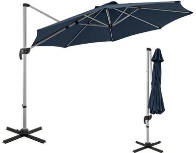 Costway 11 FT Outdoor Patio Umbrella with 360° Rotation and Adjustable Tilt-Navy
