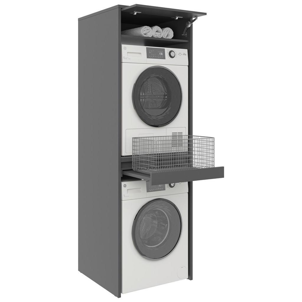 Xora Waschmaschinenschrank , Anthrazit , Holzwerkstoff , 67.5x210x67.5 cm , Waschküche, Waschmaschinenschrank