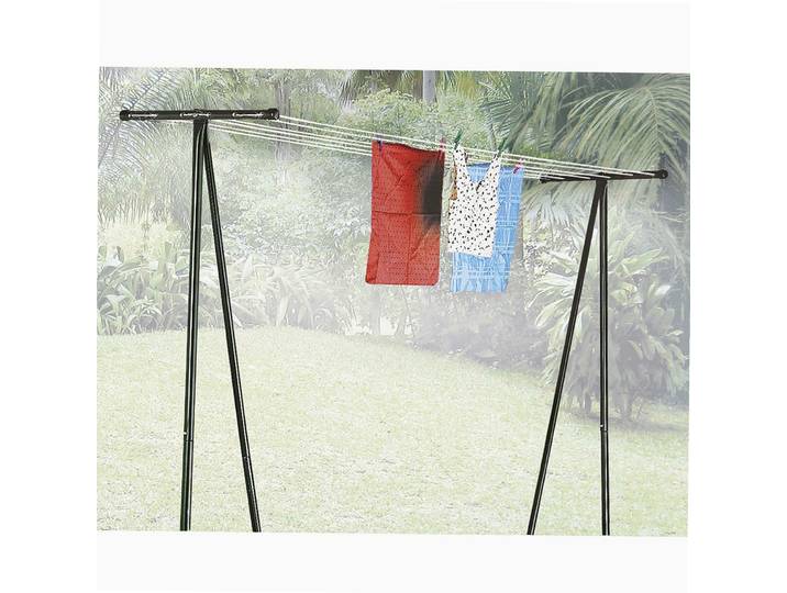 Ribiland - Etendoir À Linge Époxy 6 Fils Tubes 20mm Hauteur Env.210cm Largeur 590mm